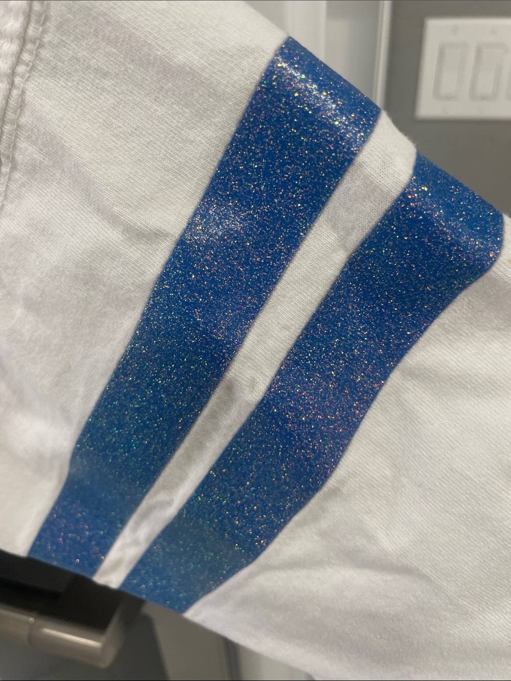Spirit  White Long-Sleeve Top with Pink Star and Blue Sleeve Stripes - Picture 3 of 9